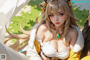a sexy anime girl with big tits posing for the camera